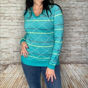 N Vo textured geometric colorful sweater sz S